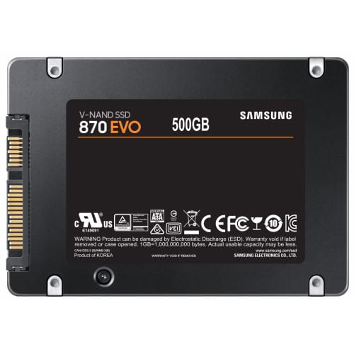 SAMSUNG SSD 870 EVO 500GB2.5'' SATA3;V-NAND MLC560MB/s read 530MB/s write