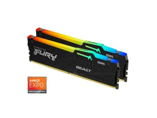 RAM memorija Kingston 32GB 5600MHz DDR5 RGB Fury Beast (2x16), CL36, EXPO