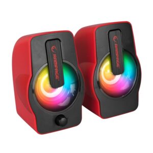 Zvučnici 2.0 gaming RAMPAGE RMS-G7 FALSETTO, 6W, RGB LED red, 3,5mm + USB napajanje