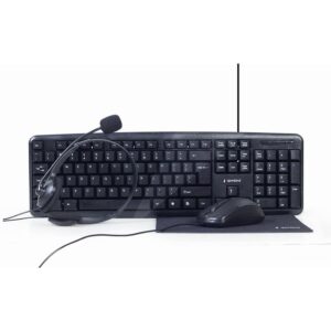 Tastatura + miš + podloga + slušalice office GEMBIRD