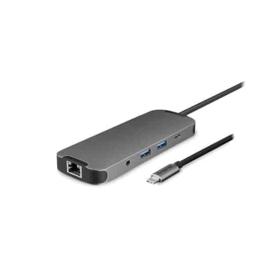 Chieftec Docking 9u1 USB-C, 80W, Gigabit Lan HDMI 2.0, 2xUSB 3.2, Card Reader