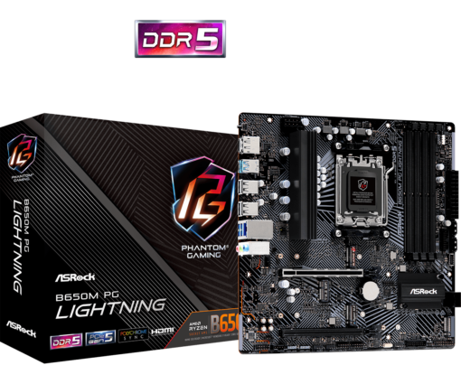 ASROCK MB B650M PG LIGHTNINGAMD B650;AM5;4xDDR5HDMI, DP;RAID;micro ATX