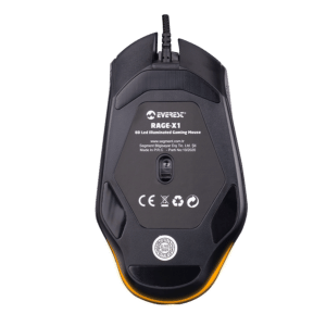 Mis gaming Everest RAGE X1 Usb Black Led Illuminated 6400dpi 8 Buttons Programable Gaming Mouse with top holes design Sunplus 192 4