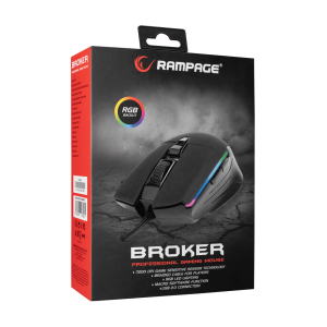 Mis gaming RAMPAGE SMX 52 BROKER black USB RGB 7200dpi 7