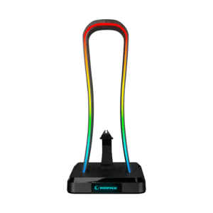 Postolje za slušalice gaming RAMPAGE RM-H77 X-BASE Black RGB Illuminated 4*USB Port Headphone Stand with Mouse Bungee Cord Holder