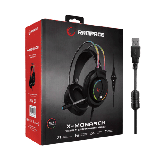 Slušalice sa mikrofonom gaming RAMPAGE RM-K17 X-MONARCH - Slika 8