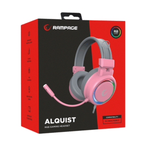 Slusalice sa mikrofonom gaming RAMPAGE SN R10 ALQUIST pink 3 5 mm RGB 8