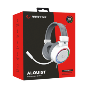 Slusalice sa mikrofonom gaming RAMPAGE SN R10 ALQUIST white 3 5 mm RGB 8