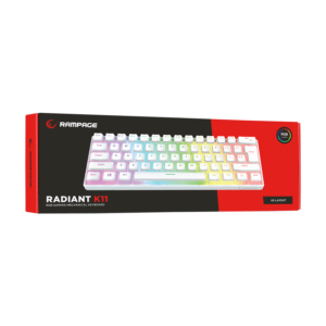 Tastatura gaming RAMPAGE RADIANT K11 white blue switch Type C RGB US Layout pudding keycaps 7