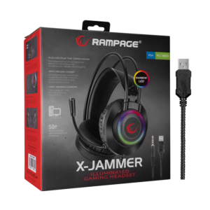 Slusalice sa mikrofonom gaming RAMPAGE RM K27 X JAMMER Rainbow RGB LED USB 3.5M PC PS4 PS5 XBOX 7