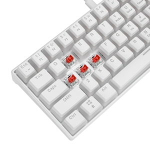 Tastatura gaming RAMPAGE RADIANT K11 white red switch Type C RGB US Layout pudding keycaps 6