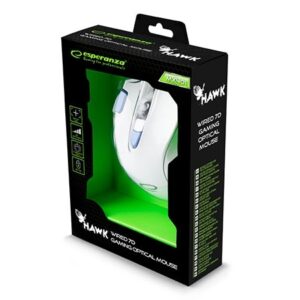 Mis ESPERANZA GAMING HAWK 7D MX401 WHITE BLUE 2400dpi double click ergonomic EGM401WB 7