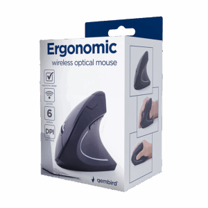 Mis GEMBIRD MUSW ERGO 01 6 button wireless optical mouse black 800 1200 1600 DPI MUSW ERGO 01 6