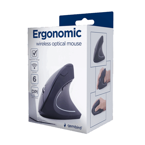 Miš GEMBIRD MUSW-ERGO-01, 6-button wireless optical - Slika 7