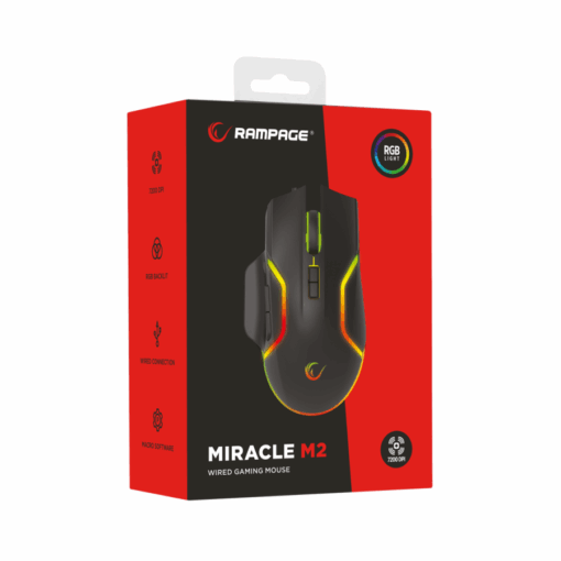 Miš gaming RAMPAGE Miracle M2, USB Black, 8 buttons, - Slika 7