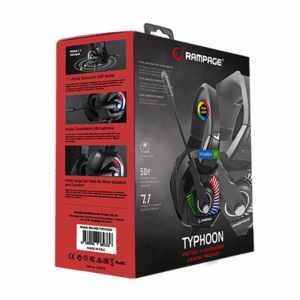 Slusalice sa mikrofonom gaming RAMPAGE RM K66 TYPHOON black PCPS4 USB 7.1 RGB LED 5