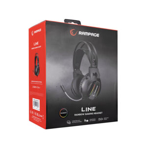 Slusalice sa mikrofonom gaming RAMPAGE RM K71 LINE black 35 mm USB Rainbow Iluminated PCPS4XBOX 6