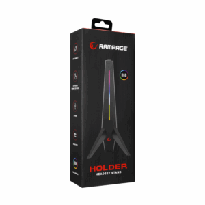 Stalak za slusalice RAMPAGE gaming RM H20 gray RGB 2xUSB 1xAUX 1 dugme za promjenu boje RGB 5
