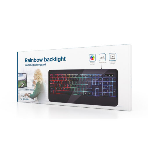 Tastatura GEMBIRD, KB-UML-03 Slim Rainbow backlight - Slika 5
