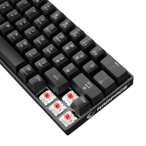 Tastatura gaming RAMPAGE KB RX63 B ATOM Black Bluetooth RGB Backlight RED SWITCH US Layout 63 Mini 6