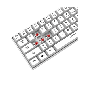 Tastatura gaming RAMPAGE KB RX63 B ATOM White Bluetooth RGB Backlight RED SWITCH US Layout 63 Mini 5