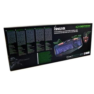 Tastatura i mis gaming ESPERANZA SHELTER USB multicolor illuminated multimedia US layout EGK3000 8
