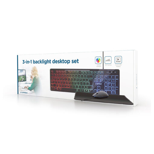 Tastatura + miš + podloga GEMBIRD RGB