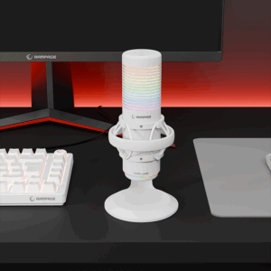 Mikrofon gaming RAMPAGE BEMOL RGB White Microphone with Shock Mount and Pop Filter for Gaming Streaming Podcasts 41148 7