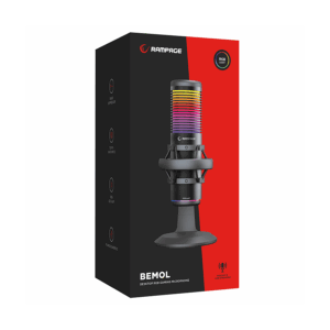 Mikrofon gaming RAMPAGE Bemol RGB Black Microphone with Shock Mount and Pop Filter for Gaming Streaming Podcasts 41147 8