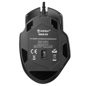 Mis gaming Everest Everest RAGE X2 Usb Black 8001600320048006400 DPI 7D Sunplus 199 Gaming Mouse 35122 5