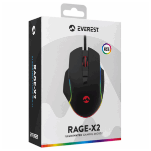 Mis gaming Everest Everest RAGE X2 Usb Black 8001600320048006400 DPI 7D Sunplus 199 Gaming Mouse 35122 6