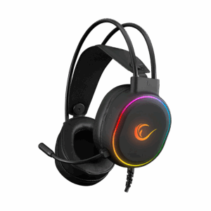 Slušalice sa mikrofonom gaming RAMPAGE ROGUE BLACK USB RGB Led Gaming Headset with Long flexible Microphone. In Line Control