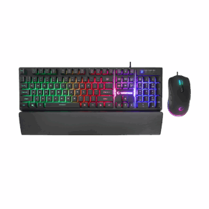 Tastatura + miš gaming RAMPAGE KM-RX7 FORTUNA Rainbow Backlit FULL SIZE US/ENGLISH Layout 6400 dpi Mouse COMBO SET