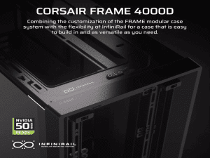 CORSAIR FRAME 4000D Case360mm radiator 170mm cooler430mm GPU ATX Black 6