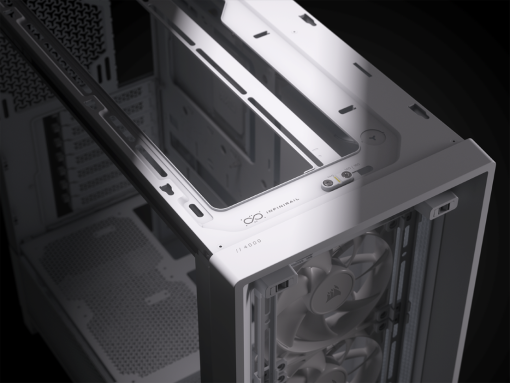 CORSAIR FRAME 4000D RS Case3xRS120 fans, 360mm radiator170mm cooler, 430mm GPU, ATX, White - Slika 7