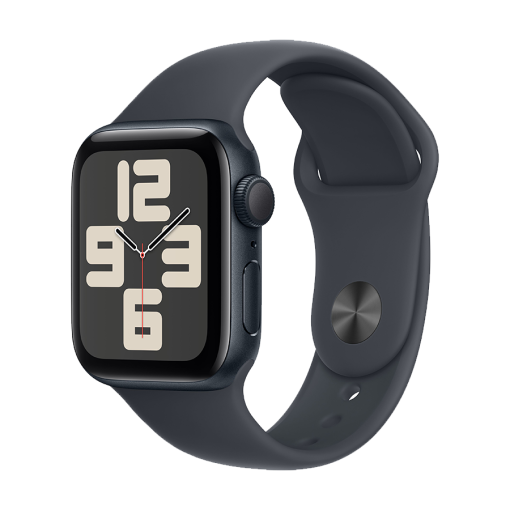 Apple Watch SE 2024 40mm ALUMINUM CASE WITH MIDNIGHT SPORT BAND MXE73