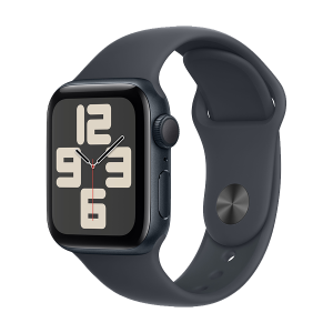 Apple Watch SE 2024 44mm ALUMINUM CASE WITH MIDNIGHT SPORT BAND MXEK3