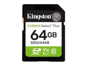 Kingston SD 64GB Class 10Canvas Select Plus100MBs Read