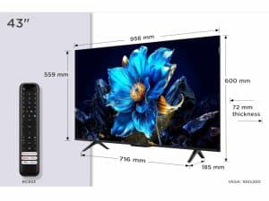 TCL 43P7K 4K QLED TV 60HzGoogle TV HDR multi formatHVA Panel Game Master Dolby Atmos 2