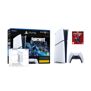 PlayStation 5 Slim Digital Edition D chassis+Playstation Disc drive+ +Fortnite VCH+Marvel"s Spider-Man 2 St. E.VCH 1000045170MSM2V2