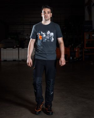 NEO Radne hlače Mix&Match rastezljive, crno-narančaste 81-295-2 18 81 295 2 S BNE TAK K01