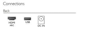 Philips Soundbar zvučnik bluetooth TAB4000/10 60 W / 30 W