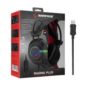 Slusalice sa mikrofonom gaming RAMPAGE RM K19 RAGING PLUS Black USB 7.1 Version RGB Led Gaming Headset with Microphone 32915 6