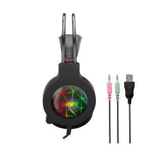 Slusalice sa mikrofonom gaming Snopy SN GX7 CRAZY Black USB Led Microphone Headset 31380 3