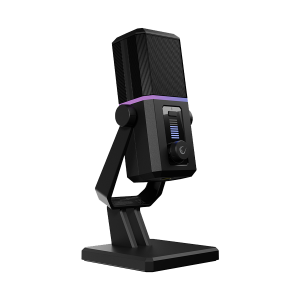Mikrofon gaming RAMPAGE RA-MP75 CYCLONE Black Desktop Microphone with RGB Audio Indicator