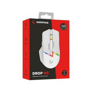 Mis gaming RAMPAGE DROP M3 V2 24000 DPI 3311 Sensor White RGB Rechargeable Wireless 80 Million Huano Switch Gaming Mouse 42562 7