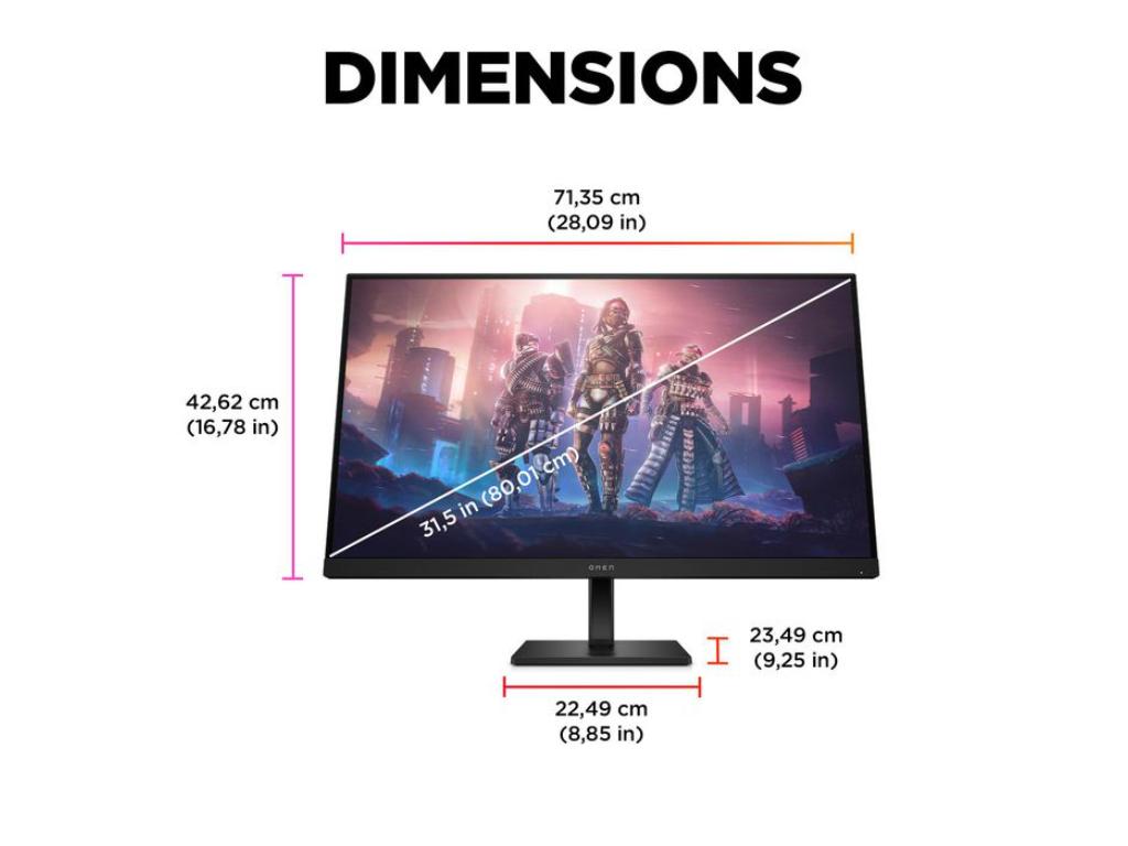 Monitor HP OMEN 32q QHD1 Flat IPS 165Hz QHD 1ms 5 1ms