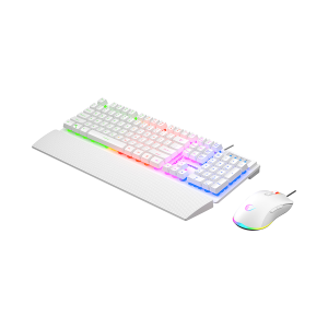 Tastatura mis gaming RAMPAGE KM RX7 Fortuna V2 Rainbow Lighting USB White Gaming Combo Us Layout English Gaming Keyboard 12800 DPI Mouse 42578 4
