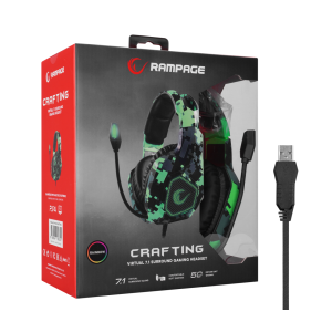 Slušalice sa mikrofonom gaming RAMPAGE RM-K8 CRAFTING - Slika 24