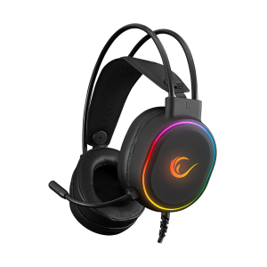 Slušalice sa mikrofonom gaming RAMPAGE ROGUE BLACK USB RGB Led Gaming Headset with Long flexible Microphone. In Line Control